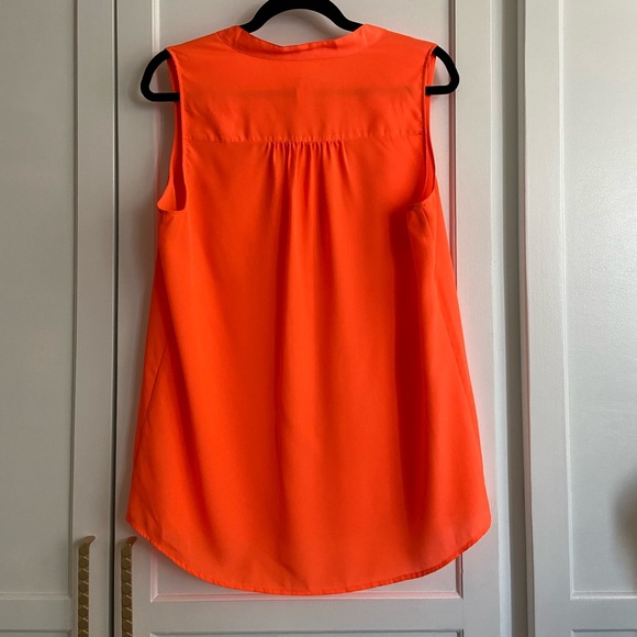 J. CREW Neon Orange Sleeveless Top Size 12 - Picture 2 of 8